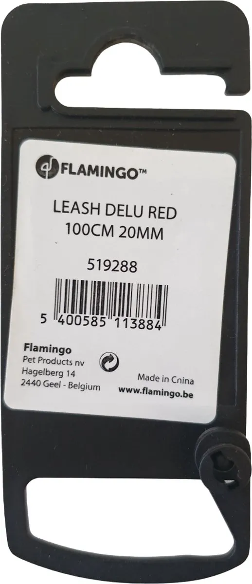 Flamingo Delu Hondenriem - Rood 100cm - afbeelding 6 van 6
