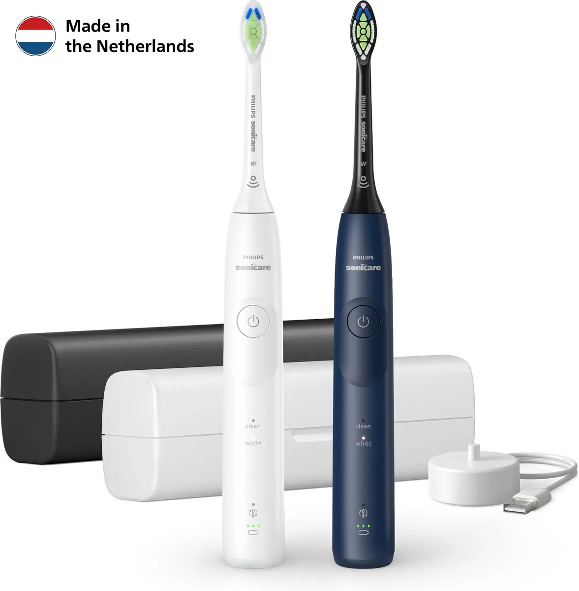 Philips Sonicare 5500 HX7119/01 Elektrische Tandenborstel - Wit & Blauw - 2 Stuks