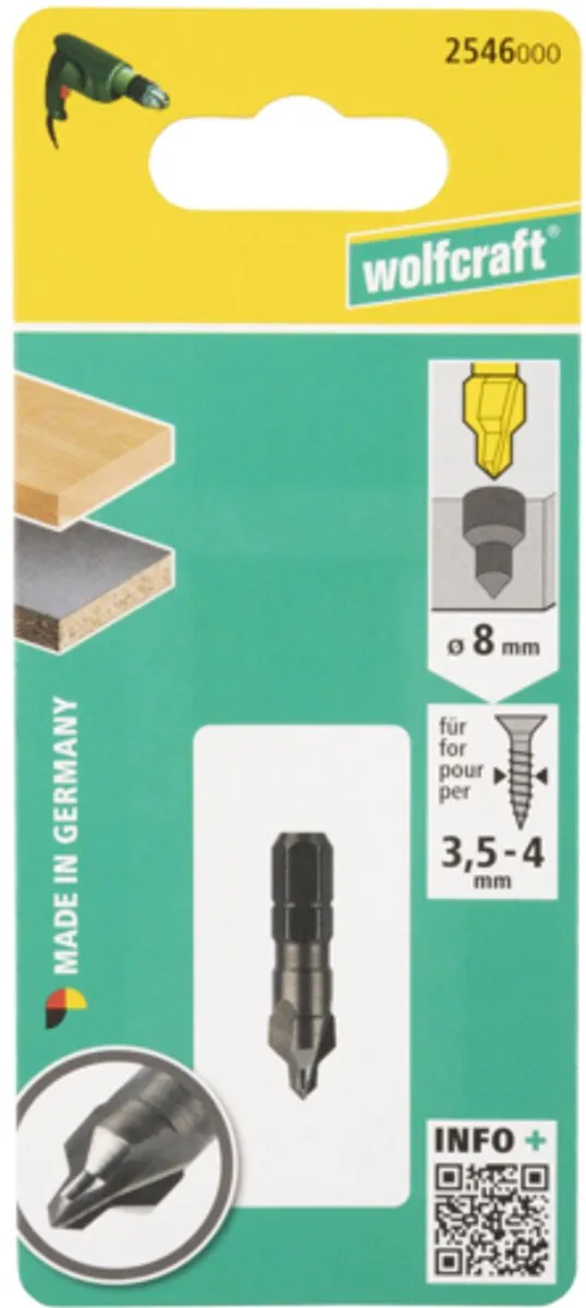 Wolfcraft Verzinkboor Ø10mm - Zeskantschacht 2547000
