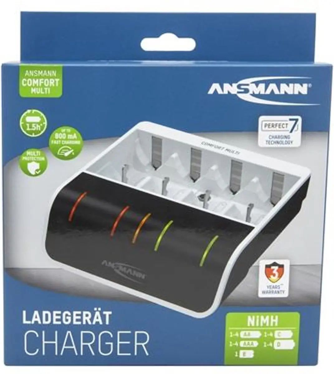 Ansmann Comfort Multi Batterijlader - 5 Vakken - afbeelding 6 van 6