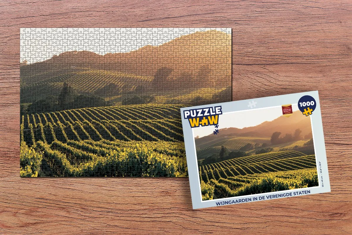 PuzzleWow Wijngaarden in de Verenigde Staten Legpuzzel 1000 Stuks - Multicolor