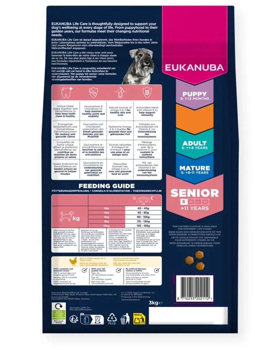 Eukanuba Life Care Dog Senior Small Hondenvoer Kip - 7,5 kg