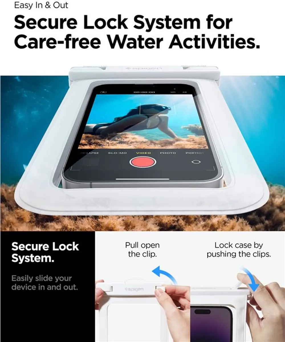 Spigen Aqua Shield A601 Waterdichte Hoes - Wit - afbeelding 4 van 6