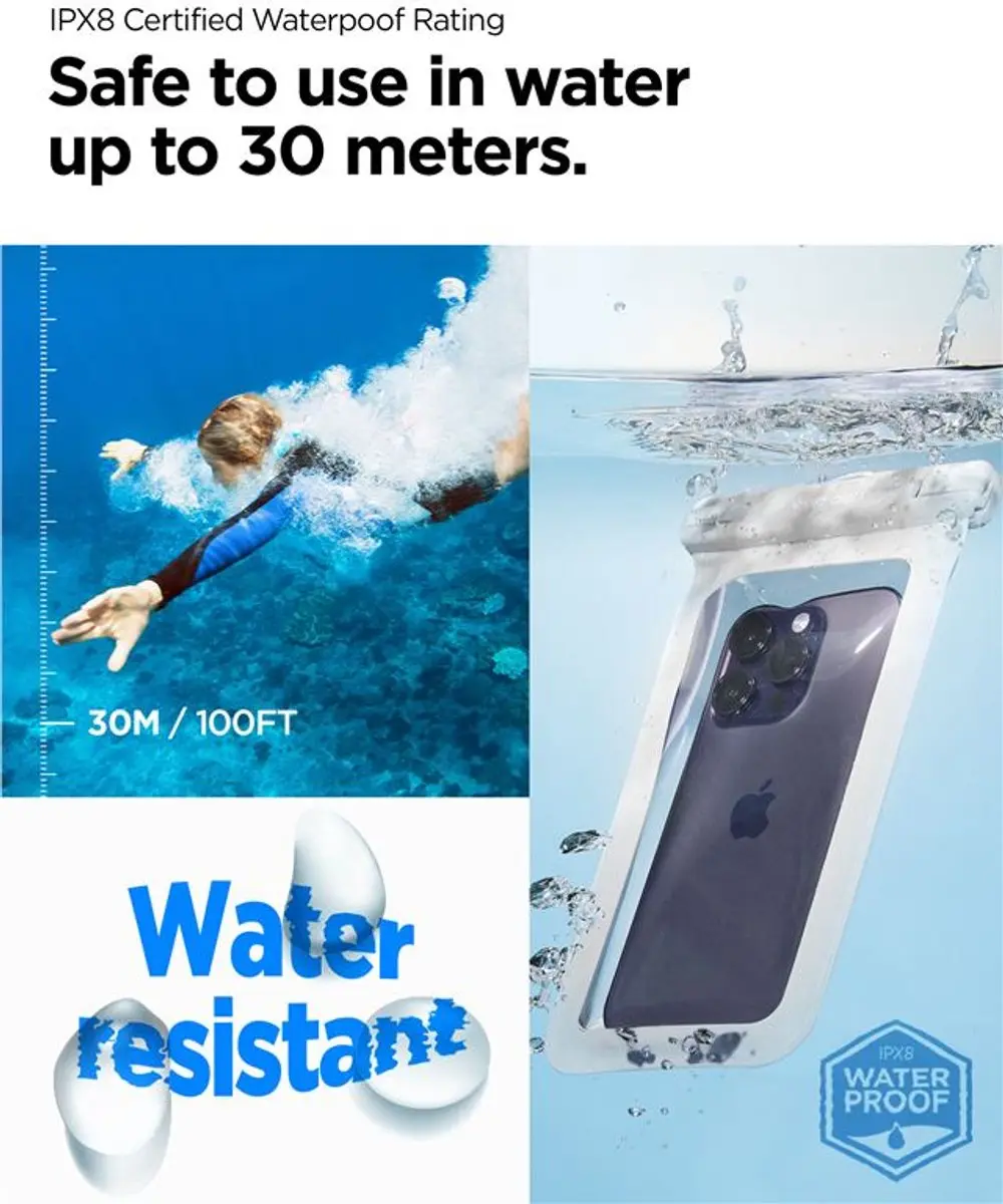 Spigen Aqua Shield A601 Waterdichte Hoes - Wit - afbeelding 5 van 6