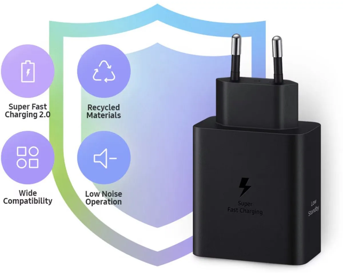 Samsung Power Adapter Duo EP-T5020XBEGEU 50W - USB-C - 1.8m - Zwart