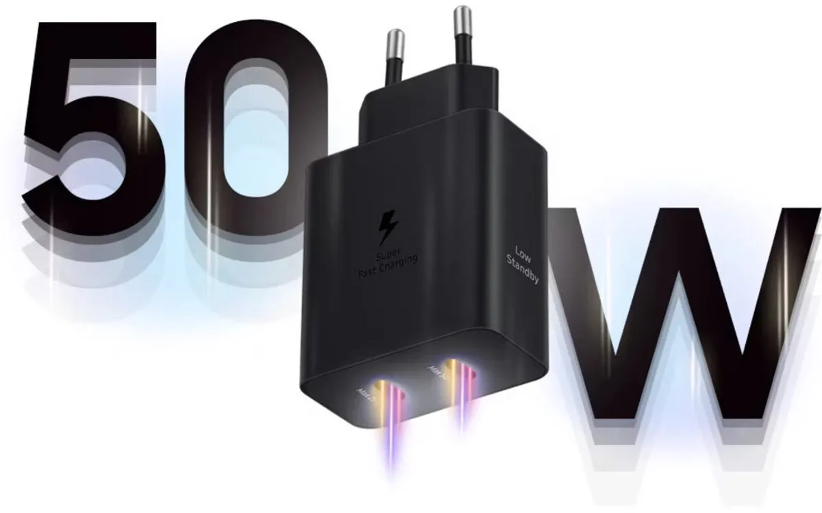 Samsung Power Adapter Duo EP-T5020XBEGEU 50W - USB-C - 1.8m - Zwart