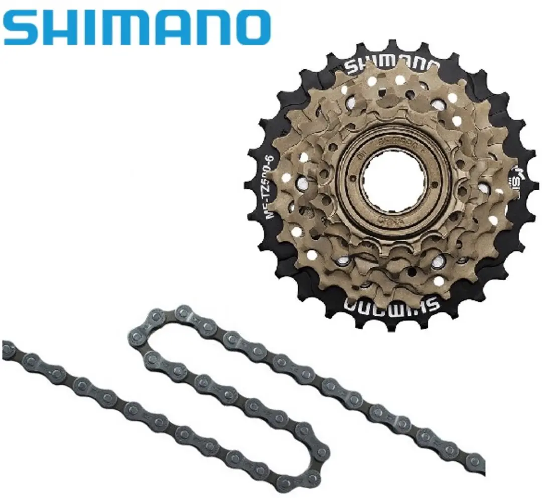 Shimano TZ500 14-28T 6speed Freewheel / Pion / Opschroef cassette + Shimano HG40