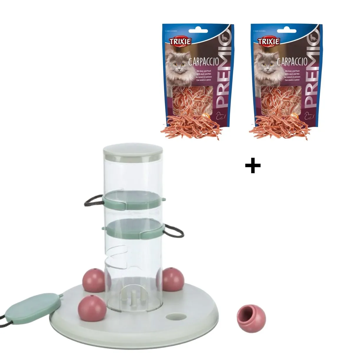 Trixie Cat Activity Gambling Tower - Grijs.Roze + 2x Premio Carpaccio
