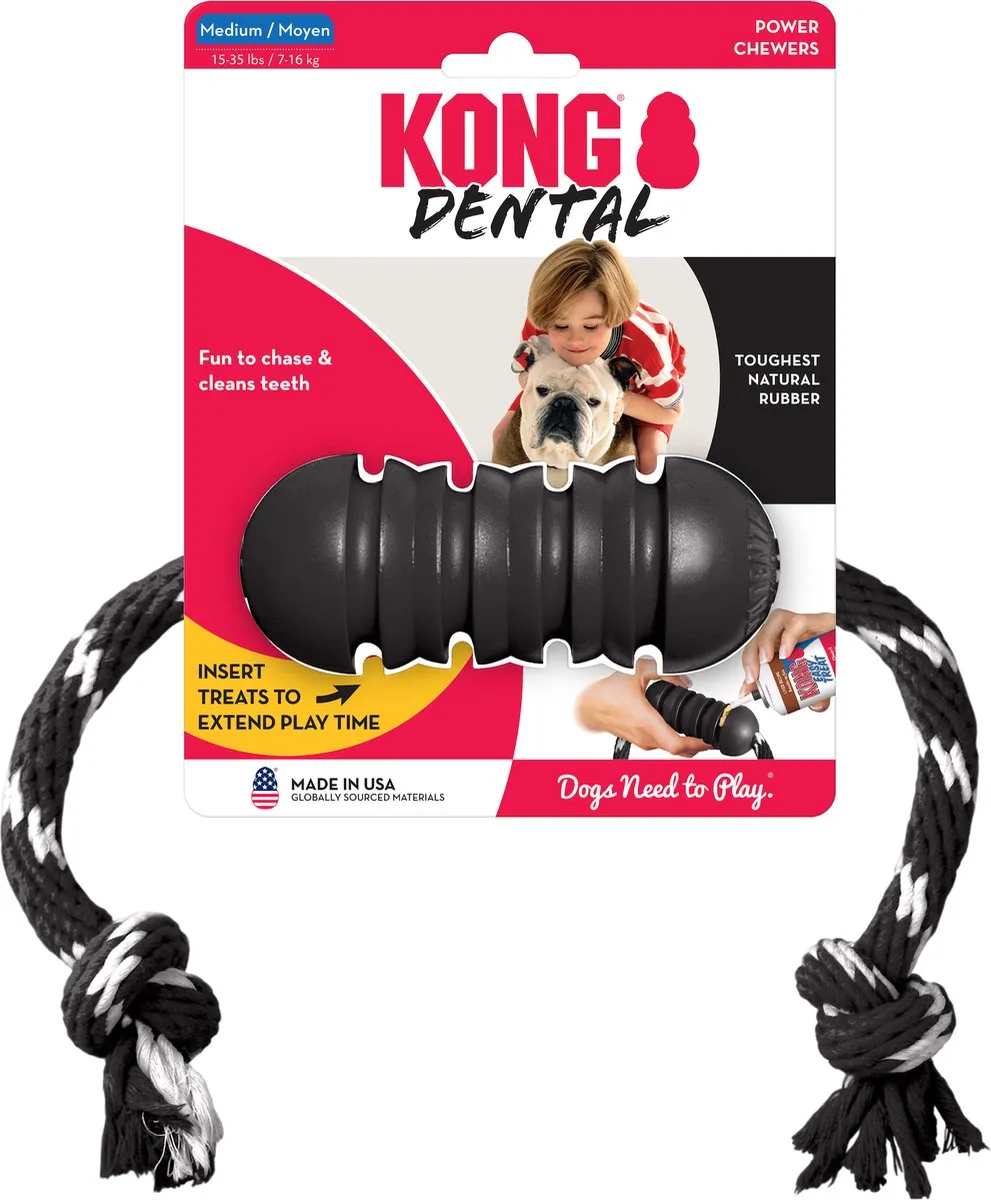 KONG Exterme Dental Touw - 12x5x5cm - Zwart/Wit