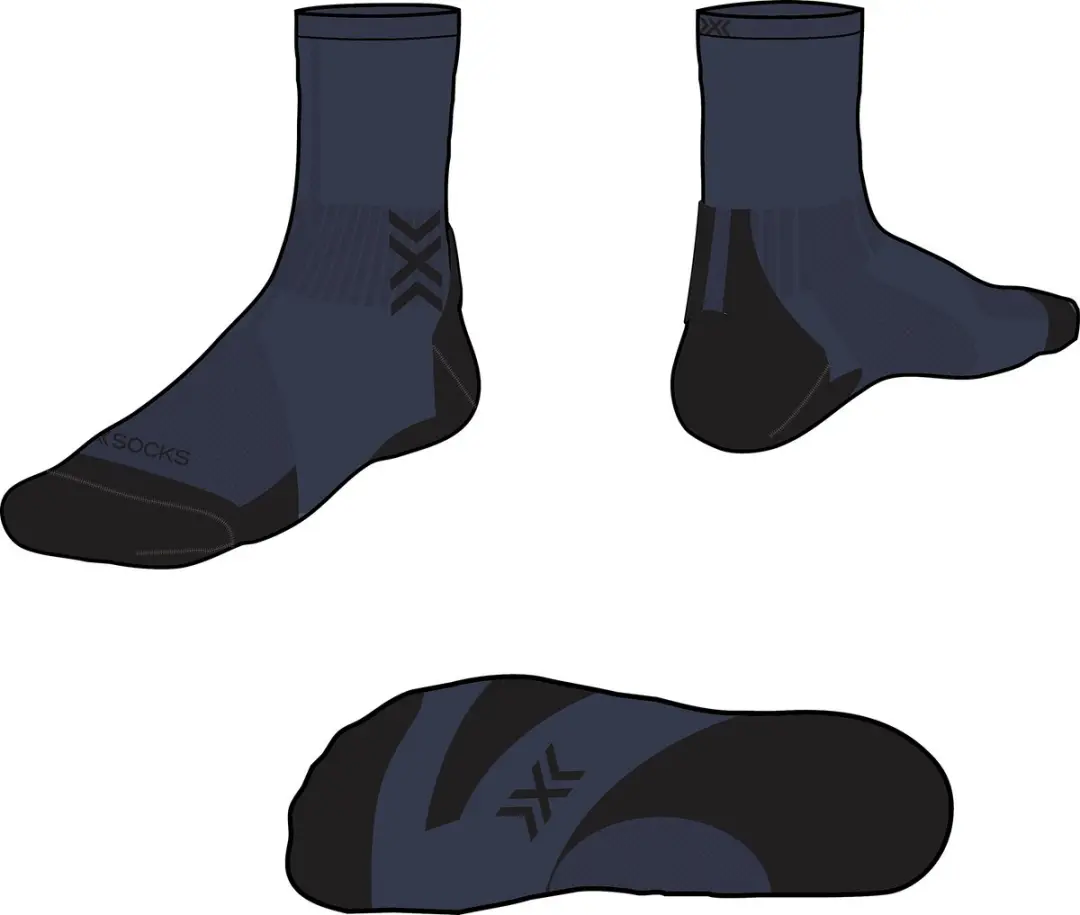 X-Bionic Run Discover Crew Sokken 42-44 - Marine/X Zwart - afbeelding 5 van 5