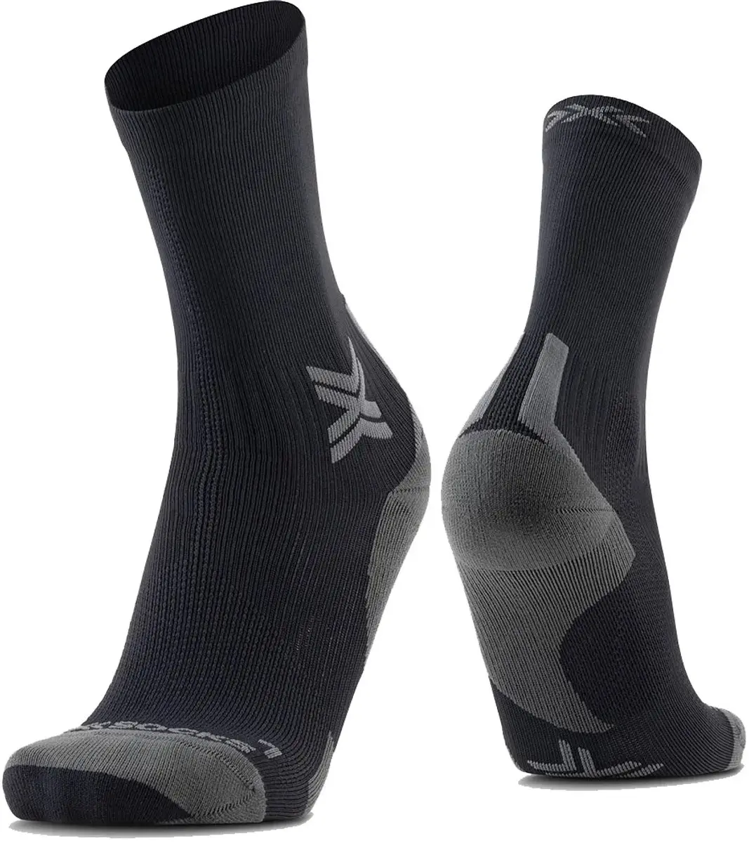 X-Bionic Run Discover Crew Sokken 45-47 - Zwart/Grijs - afbeelding 6 van 6