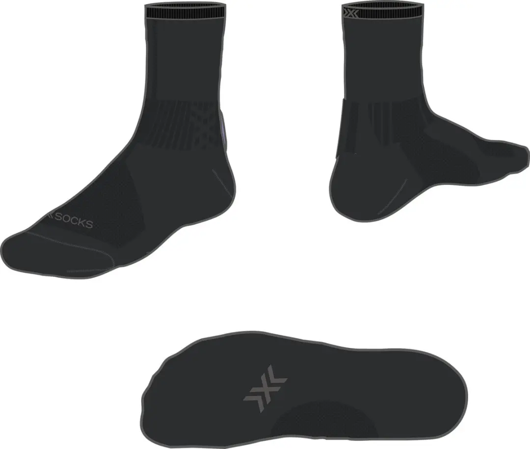 X-Bionic Run Discover Crew Sokken 45-47 - Zwart/Grijs - afbeelding 4 van 6