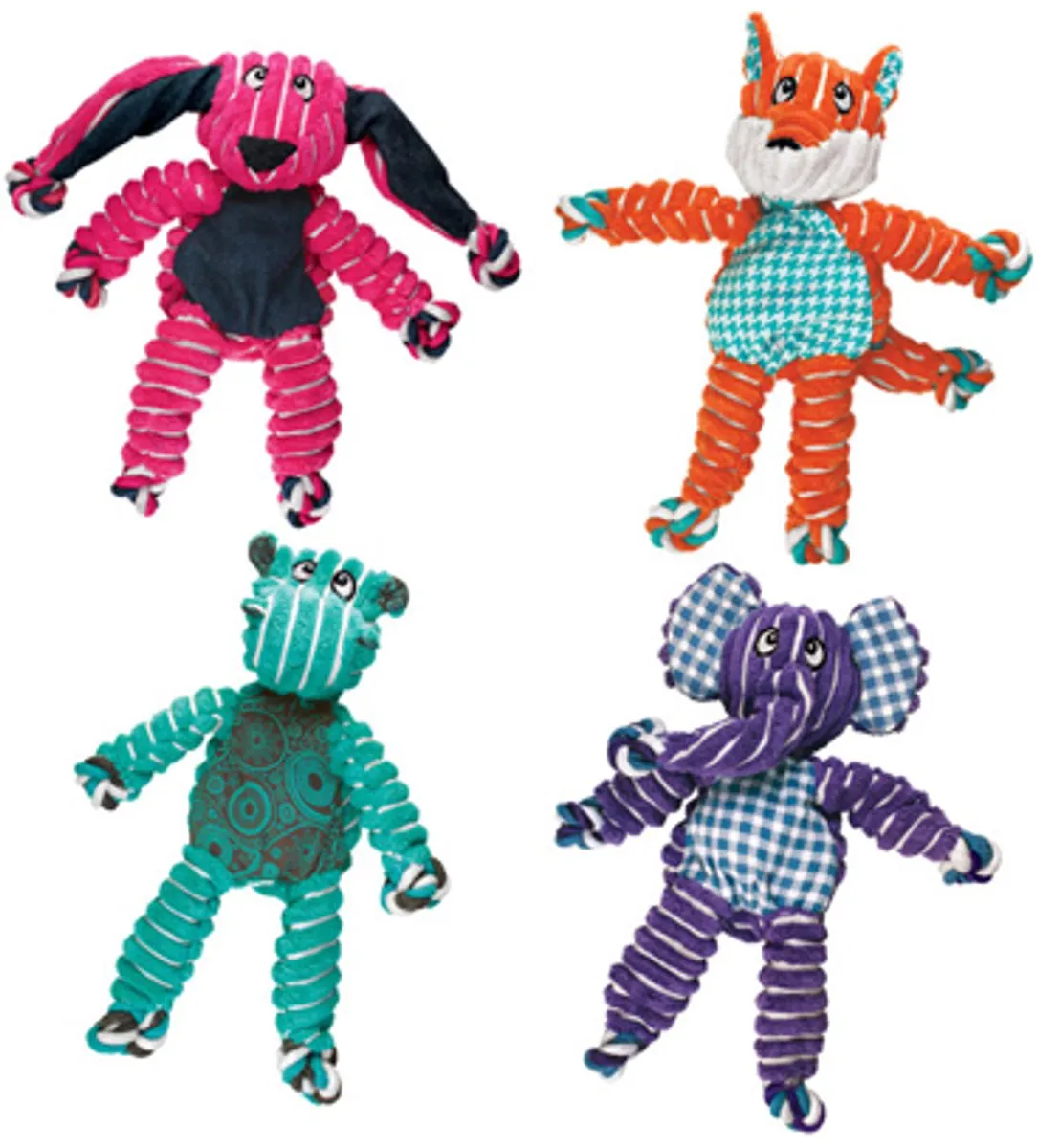 KONG Floppy Knots Hondenspeelgoed M/L - Nijlpaard - Groen/Blauw