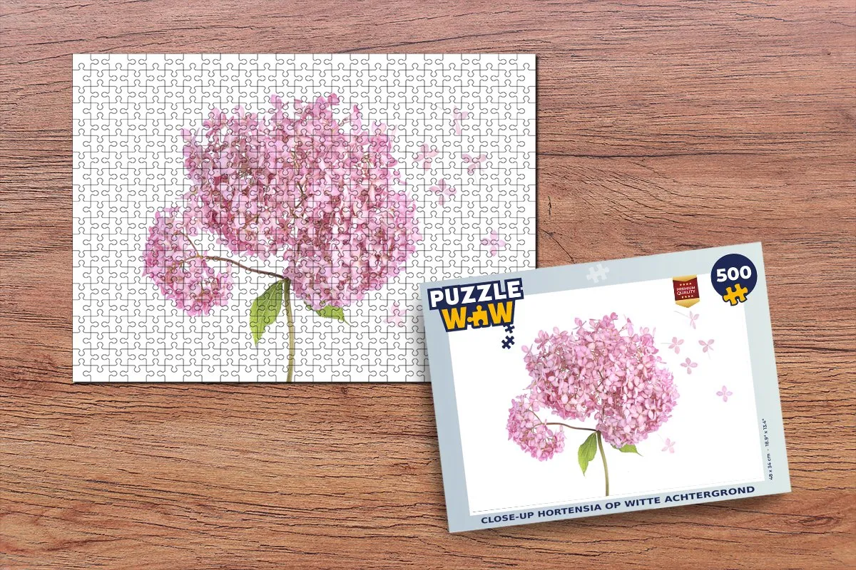 PuzzleWow Close-up Hortensia Legpuzzel 500 Stuks - Multicolor