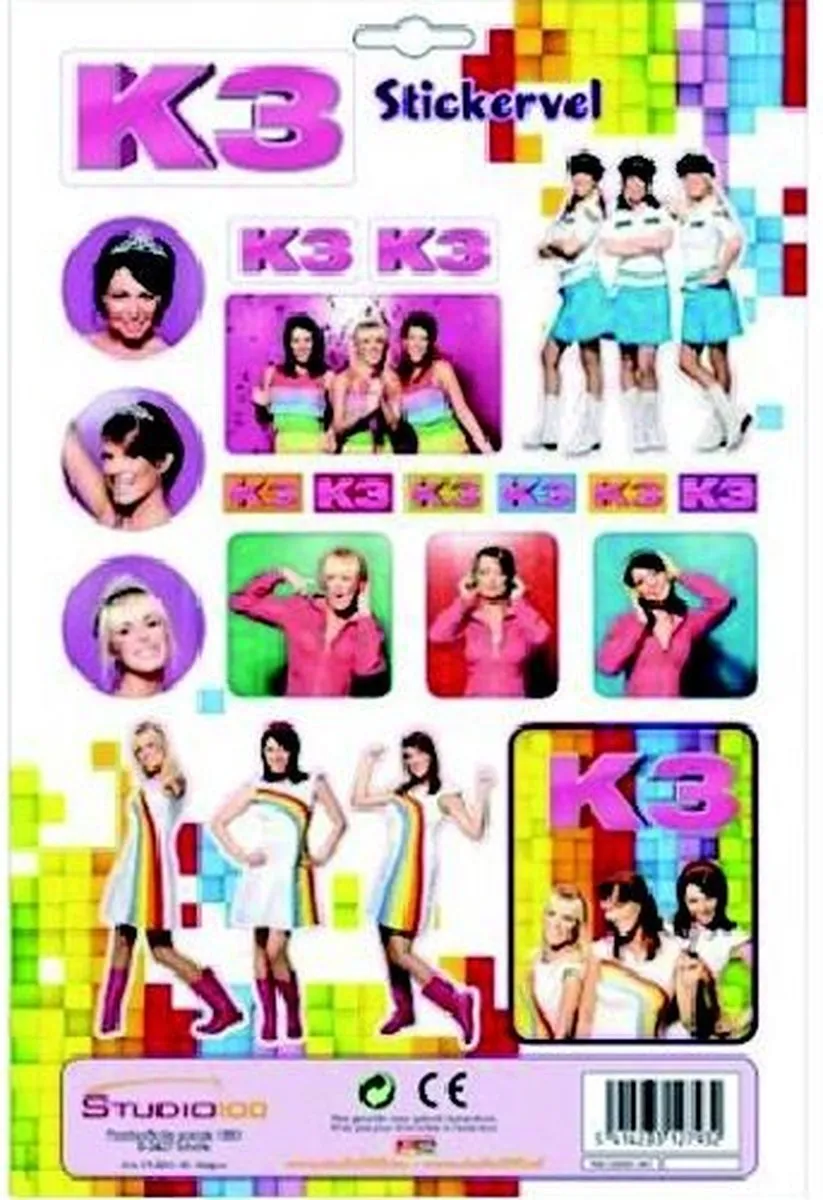 K3 Regenbooglijn Stickers - Multi colour