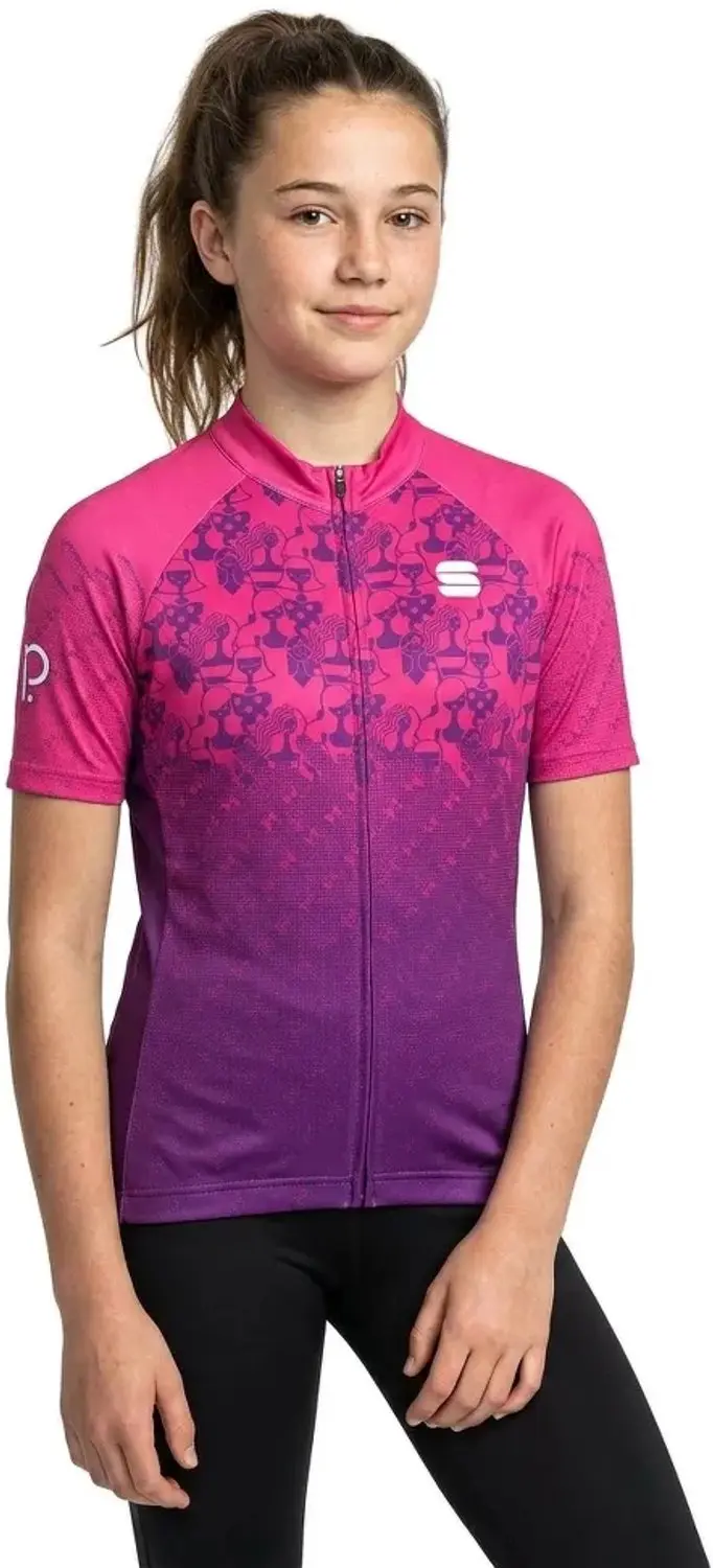 Sportful Super Korte Mouw Wielertrui Paars,Roze 10 Years Meisje