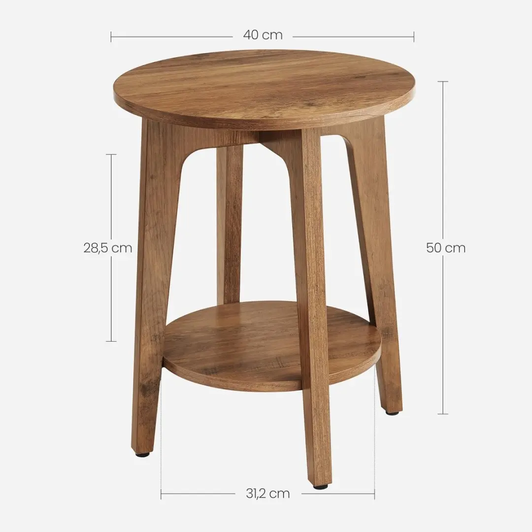 Songmics LET283T41 Ronde Bijzettafel - Honingbruin - afbeelding 5 van 6