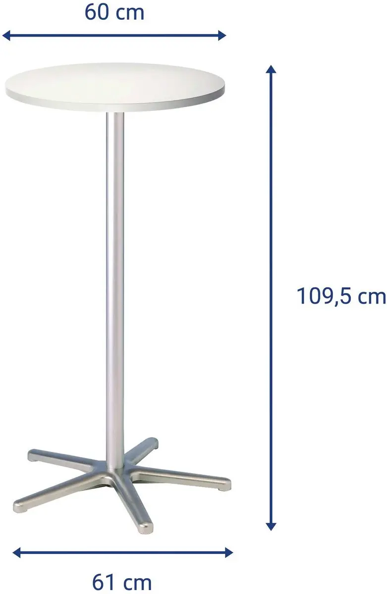 MAUL Statafel Ø60cm - Wit - 1 Stuk - afbeelding 2 van 2