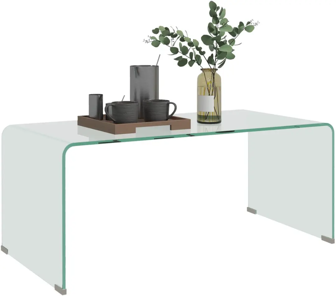 HOMCOM Koffietafel Gehard glas 80L x 45B x 35H cm Transparant