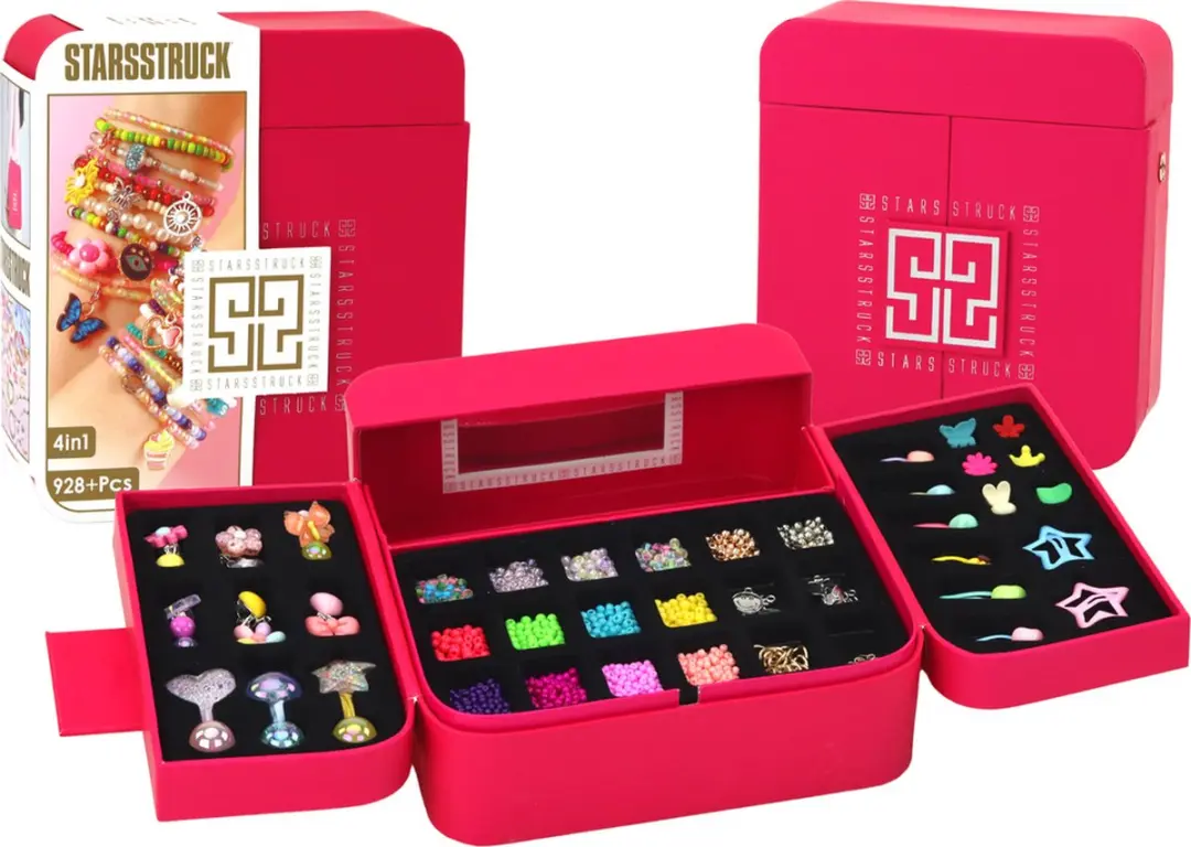 Schoonheidsset voor het maken van sieraden in een doos met manchetknopen