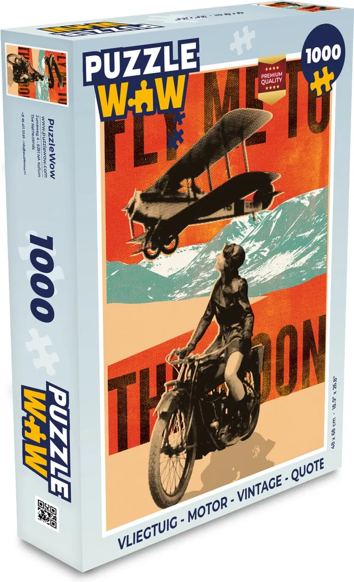 PuzzleWow Vliegtuig Quote Legpuzzel 1000 Stuks