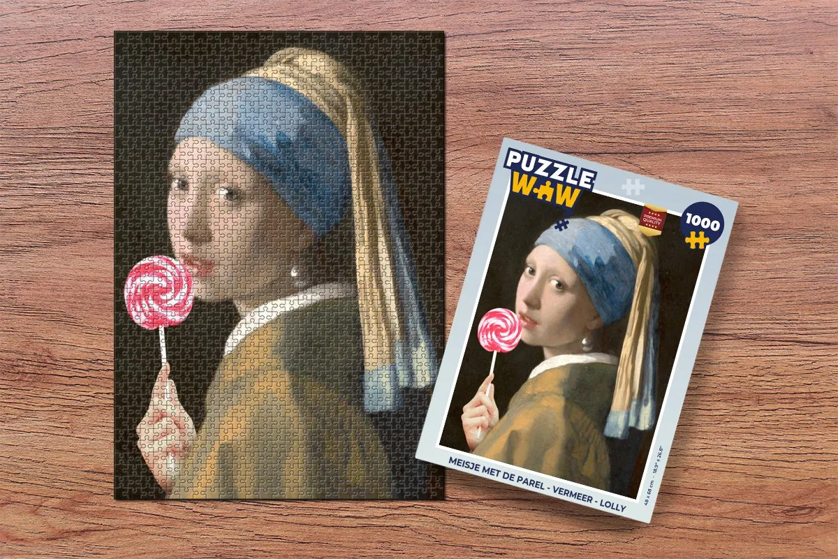 PuzzleWow Meisje met de parel - Vermeer Legpuzzel 1000 Stuks - Multicolor