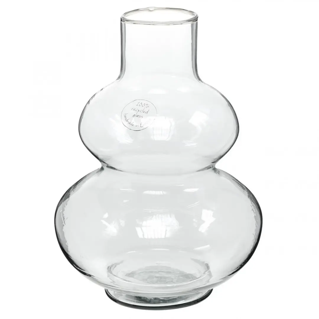 Glazen vaas ronde bloemenvaas decoratieve vaas helder glas Ø16cm H23cm