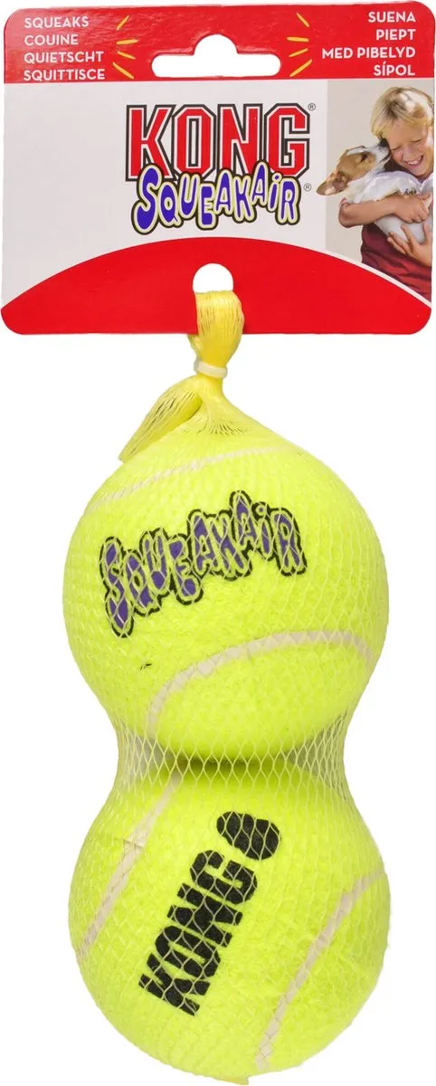 KONG Air Squeaker Tennisbal Groen - 2 Stuks