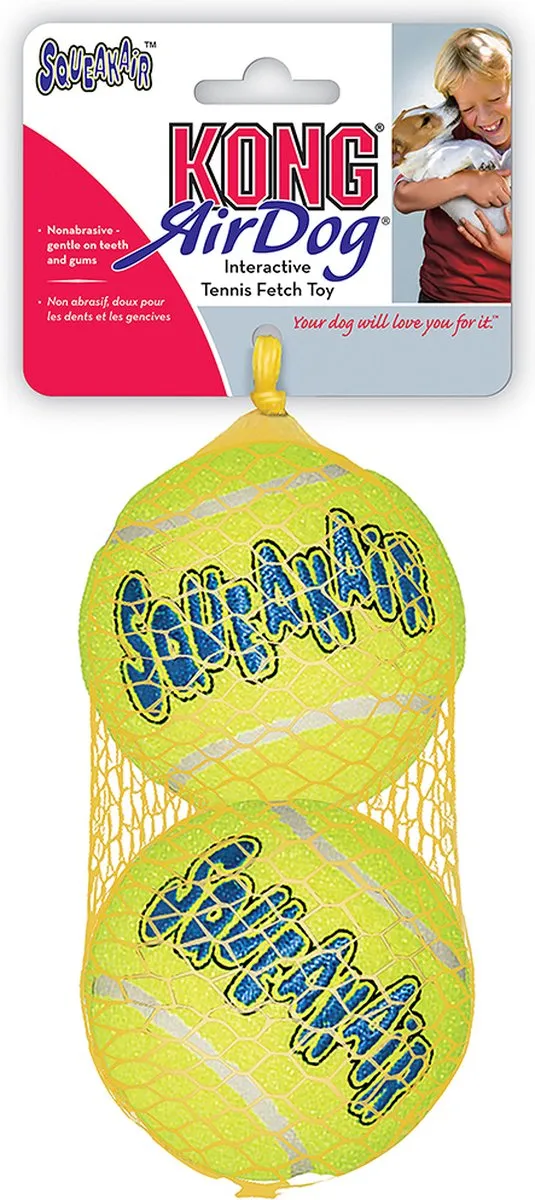 KONG Air Squeaker Tennisbal Groen - 2 Stuks - afbeelding 6 van 6