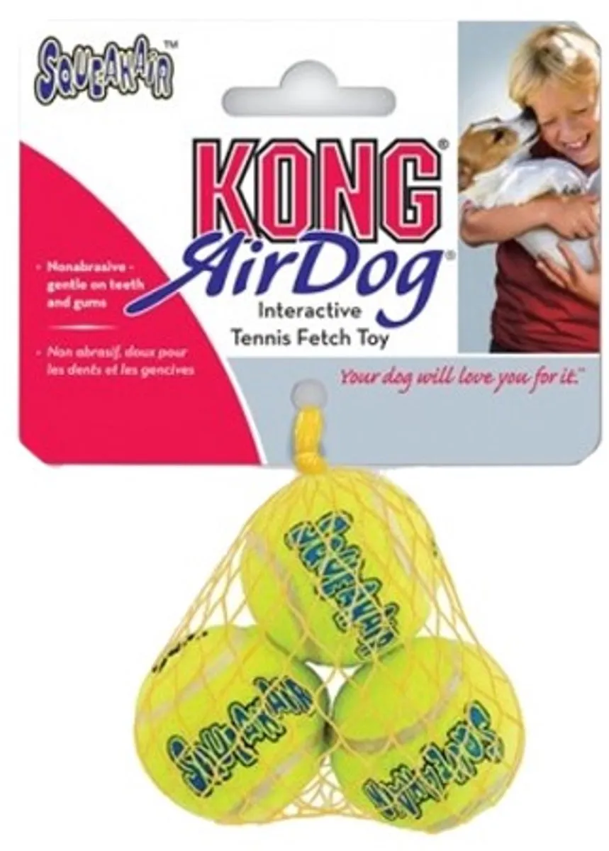 KONG Air Squeaker Tennisbal Groen - 2 Stuks