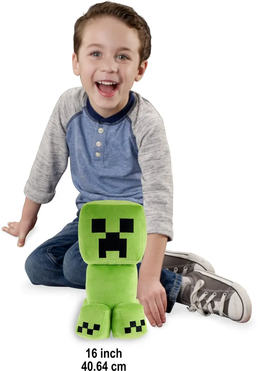 Minecraft Creeper Pluche 16 inch - Zwart/Groen - afbeelding 3 van 6