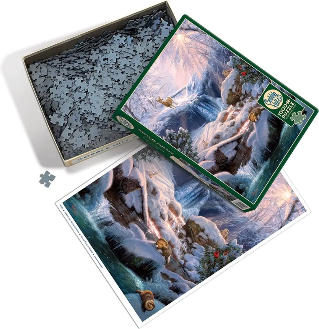 Cobble Hill Mystic Falls in Winter Legpuzzel 1000 Stukken - afbeelding 2 van 5