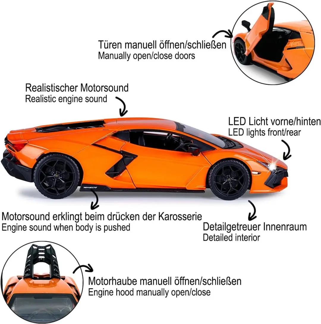 Jamara Lamborghini Revuelto 1:32 Modelauto - afbeelding 5 van 6