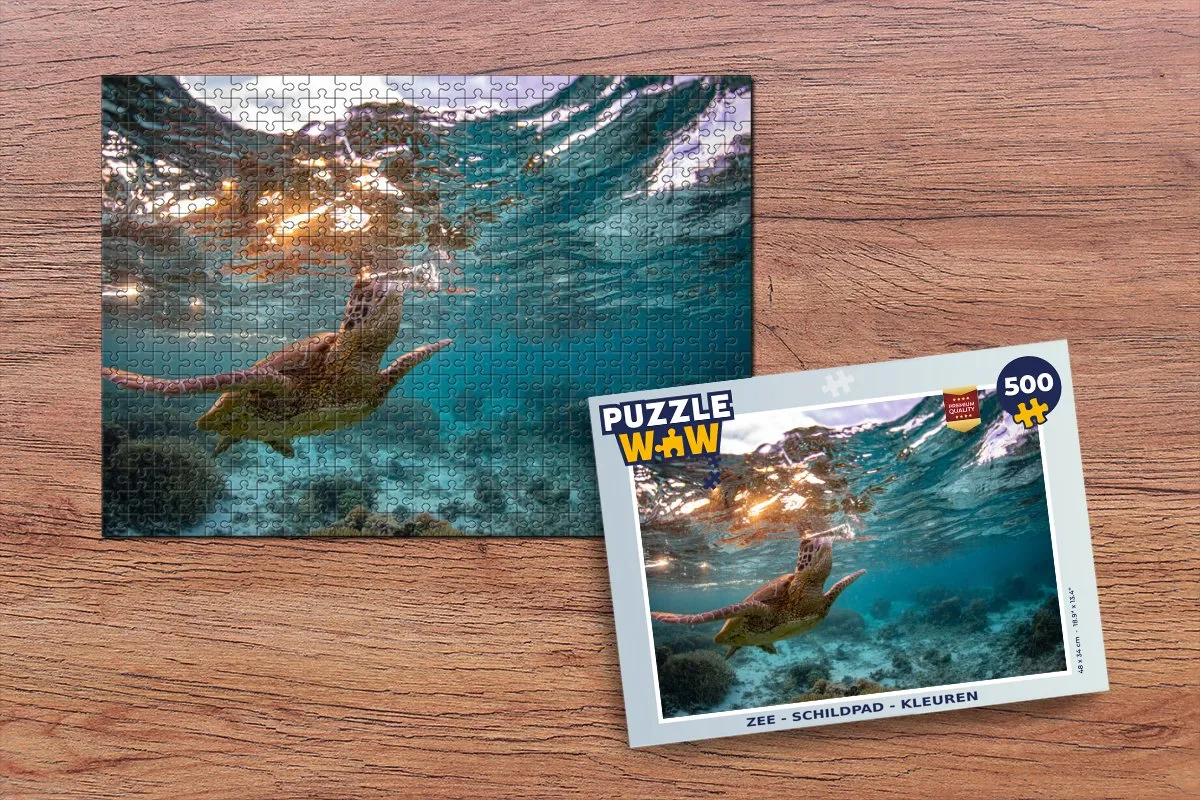 PuzzleWow Zee Schildpad Legpuzzel 500 Stuks - Multicolor