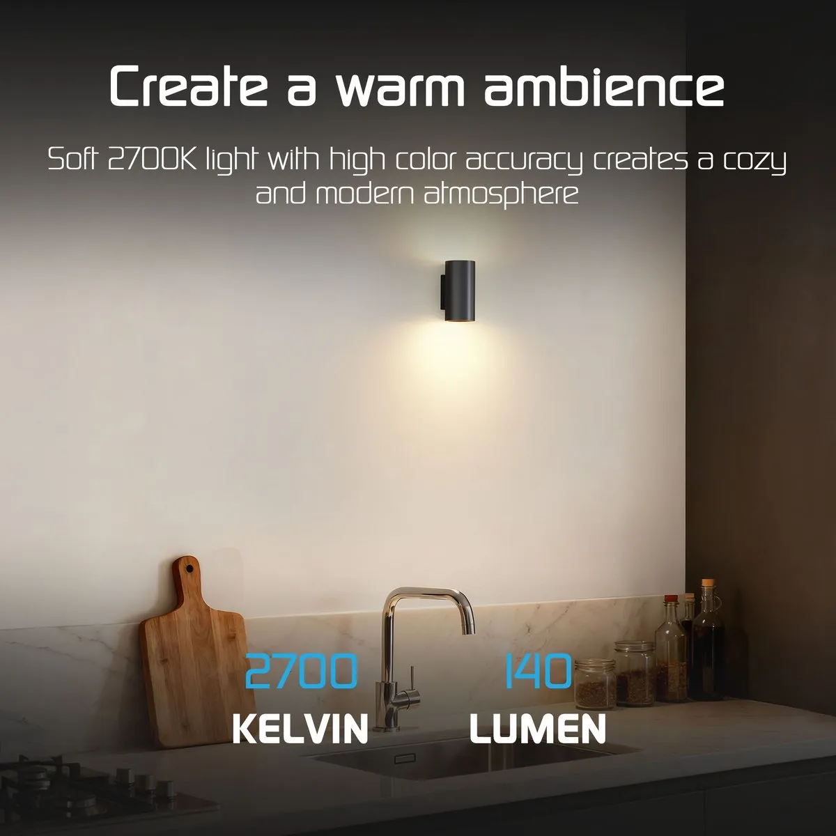 Ledvion USB Oplaadbare Wandlamp 4400mAh - Zwart - afbeelding 6 van 6
