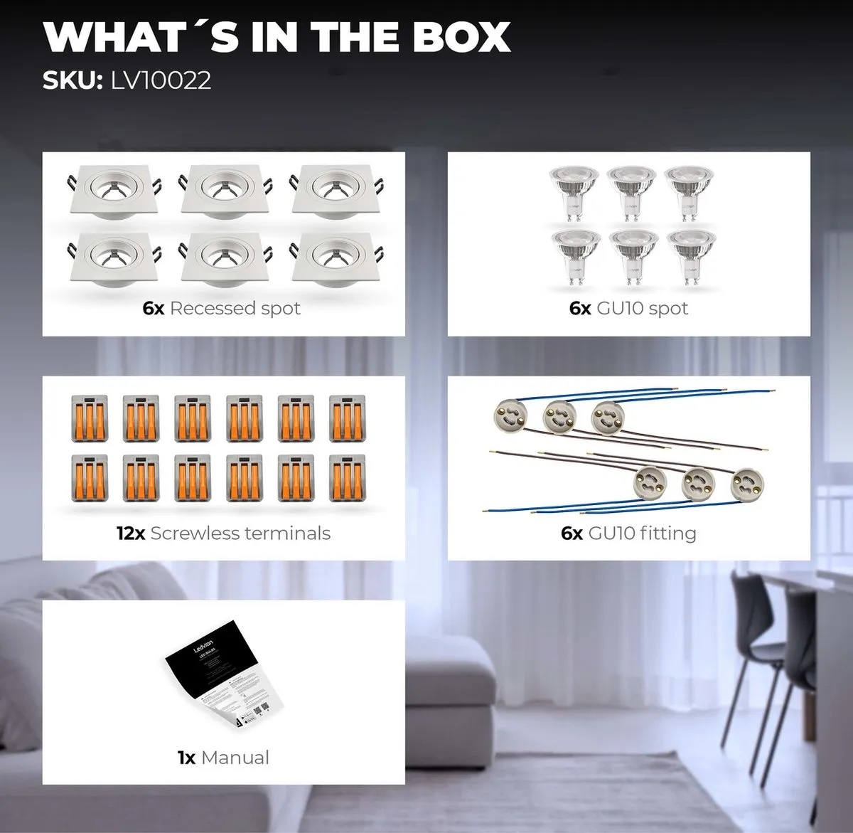 Ledvion 6X SMART Sevilla Inbouwspot RGBW WiFi - 6 Stuks