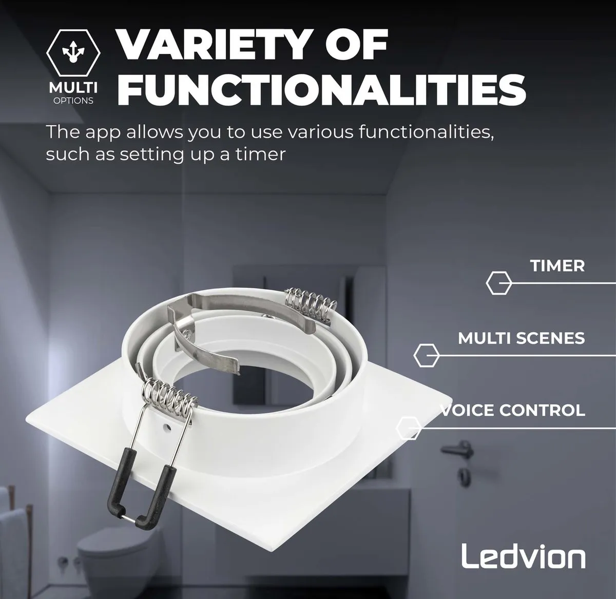 Ledvion 6X SMART Sevilla Inbouwspot RGBW WiFi - 6 Stuks
