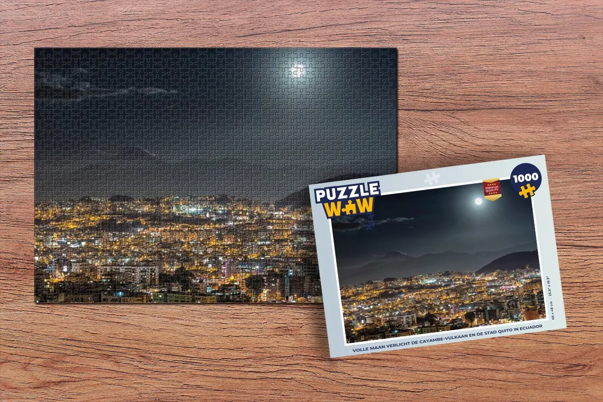 PuzzleWow Legpuzzel Volle Maan Cayambe 1000 Stuks - Multicolor
