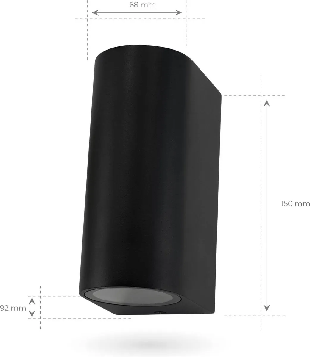 LEDVION Douglas Wandlamp 2x 0.5W 2700K - Zwart