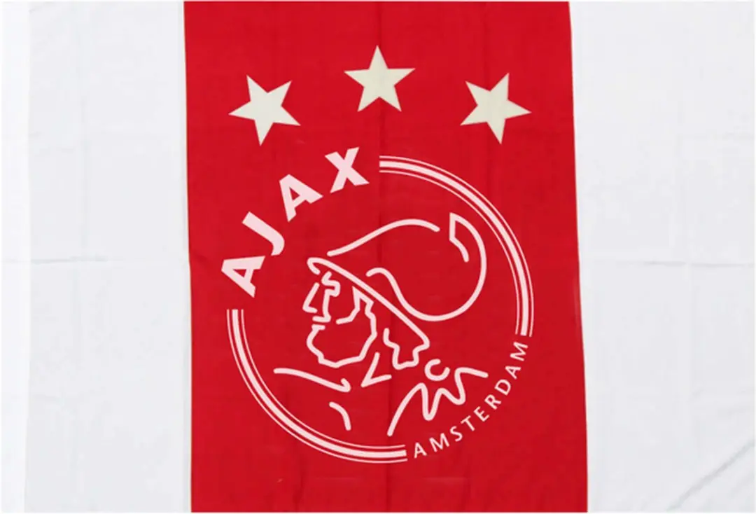 Ajax-vlag wit/rood/wit logo 150x225cm