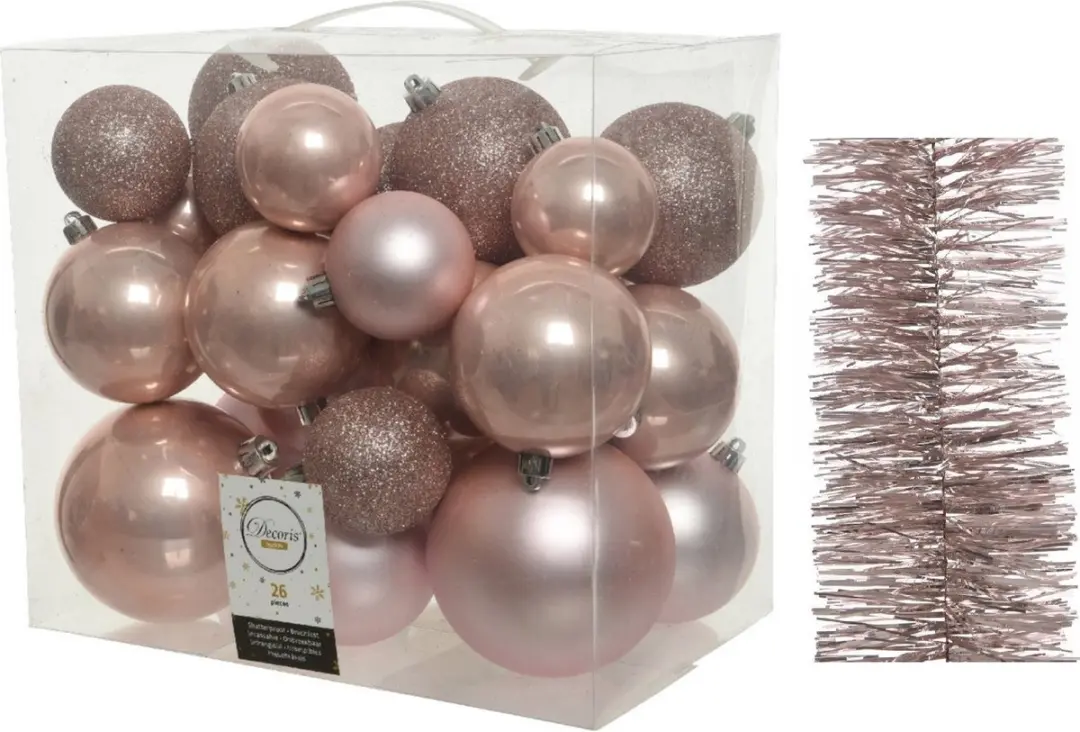 Decoris kerstballen set kunststof