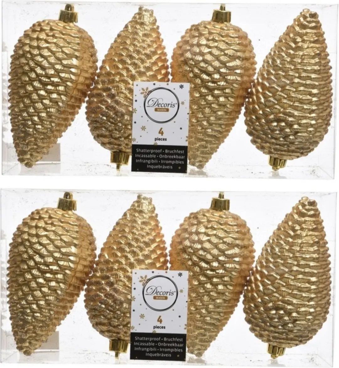 12x Gouden dennenappels kerstballen 12 cm
