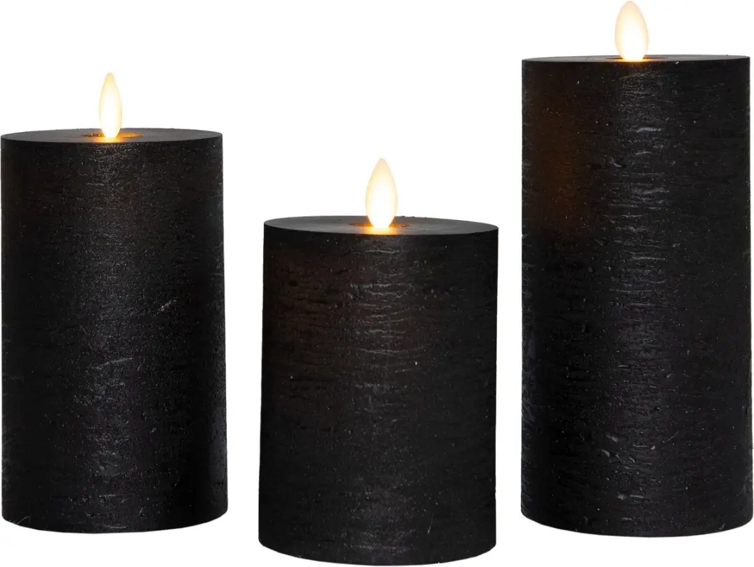 Anna's Collection LED Kaarsen 7,5cm Zwart