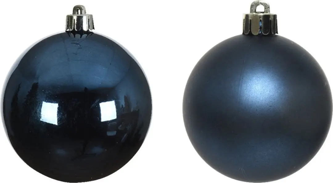 4x stuks glazen kerstballen donkerblauw 10 cm glans en mat