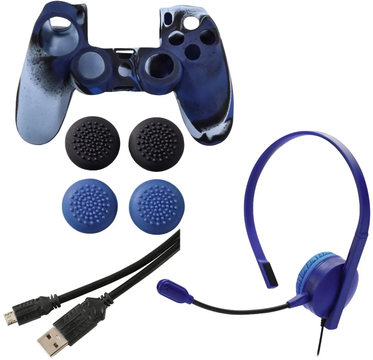 Hama 7-in-1 Controller Accessoirepakket Blauwe Camo PS4