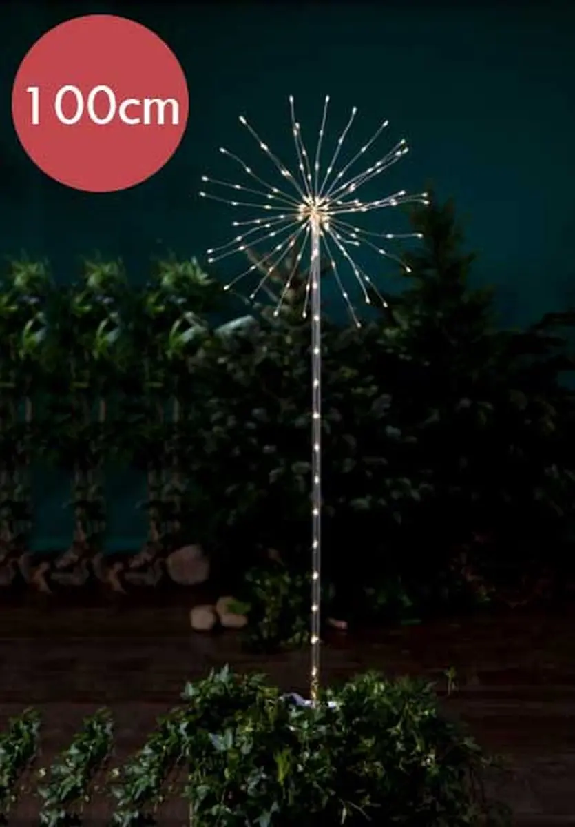 Prik vuurwerk -100cm -Ook geschikt voor buiten -lichtkleur: Warm Wit -Kerstdecor