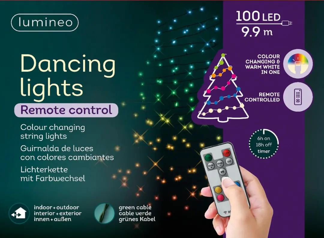 Lumineo Slimme Kerstboomverlichting RGB-W 9,9m - 100 Lampjes - afbeelding 3 van 5
