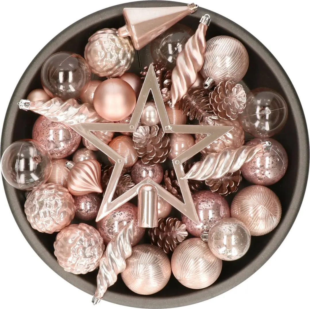 Decoris kerstballen, ornamenten en piek set