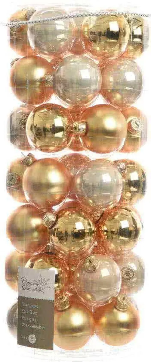 Decoris Kerstballen Set 49 Stuks - Glas 6cm Parel/Goud - afbeelding 3 van 4