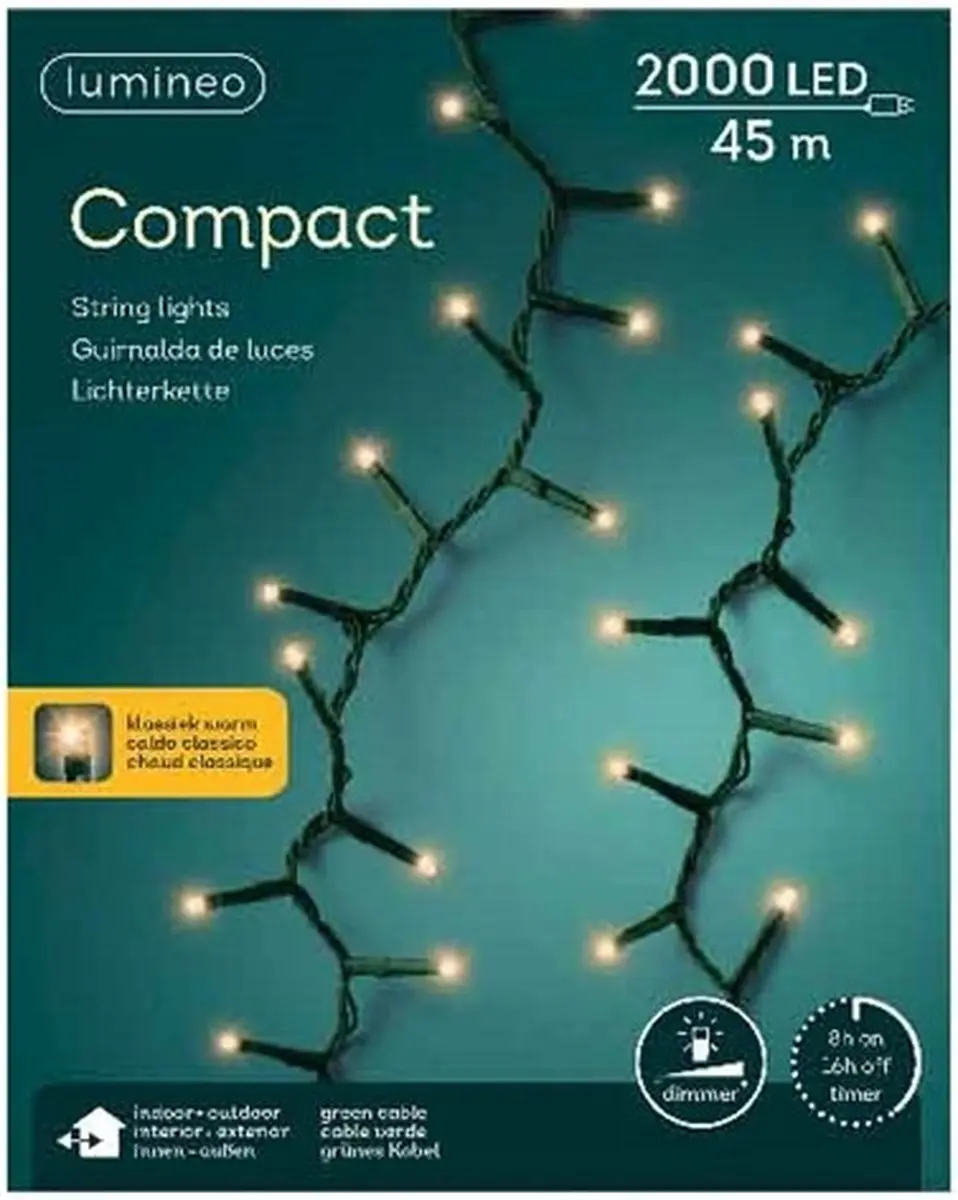 Lumineo 45m LED Kerstverlichting 2000L - Goud - Dimbaar - afbeelding 6 van 6